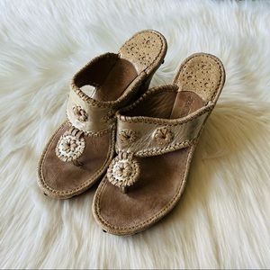 Jack Rogers Wood Wedges Sandals Shoes Sz 7